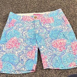 Lilly Pulitzer Pink and Blue Seashell Women's Shorts